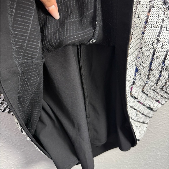 Guess Black and Silver Striped Sequin Mini Dress - Picture 7 of 9